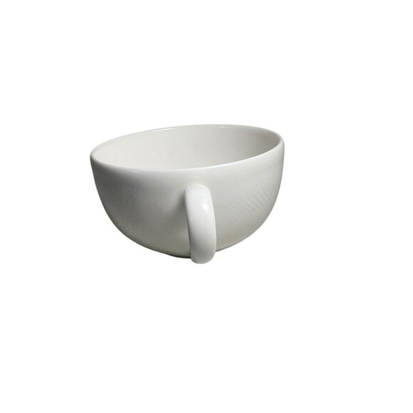 Villeroy & Boch Look White Replacement Flat Cup Porcelain Herringbone Design - Picture 9 of 10